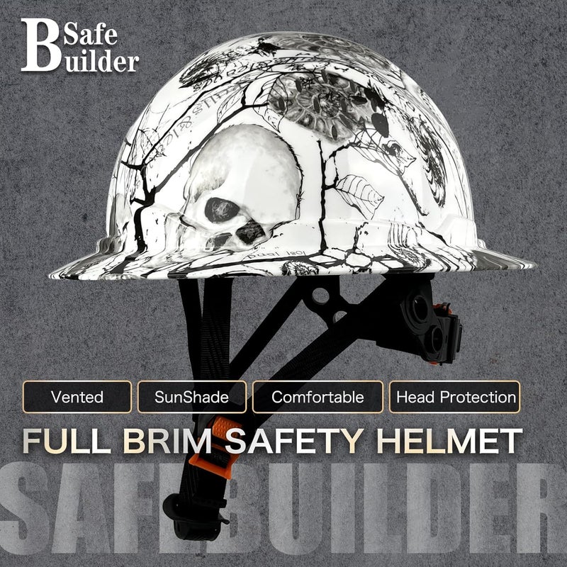 SAFEBUILDER SBD-G1C Construction Full Brim Safety Helmet HDPE Hard Hat Vented Hardhats Sunshade Carbon Fiber Pattern Industrial Work Certified ANSI/ISEA Z89.1 - Image 2